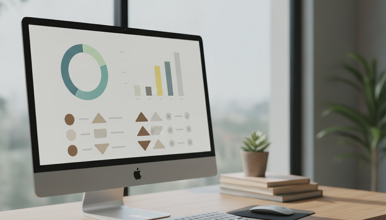 Tela de computador exibindo um painel de controle com gráficos e lista de tarefas pendentes corporativas.